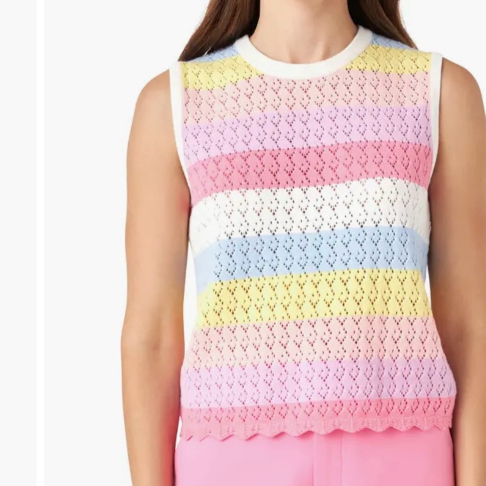 English factory striped crochet top